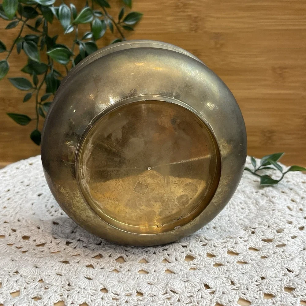Vintage Brass Cauldron Planter Pot Bucket with Swing Handle Rustic Boho Decor 6